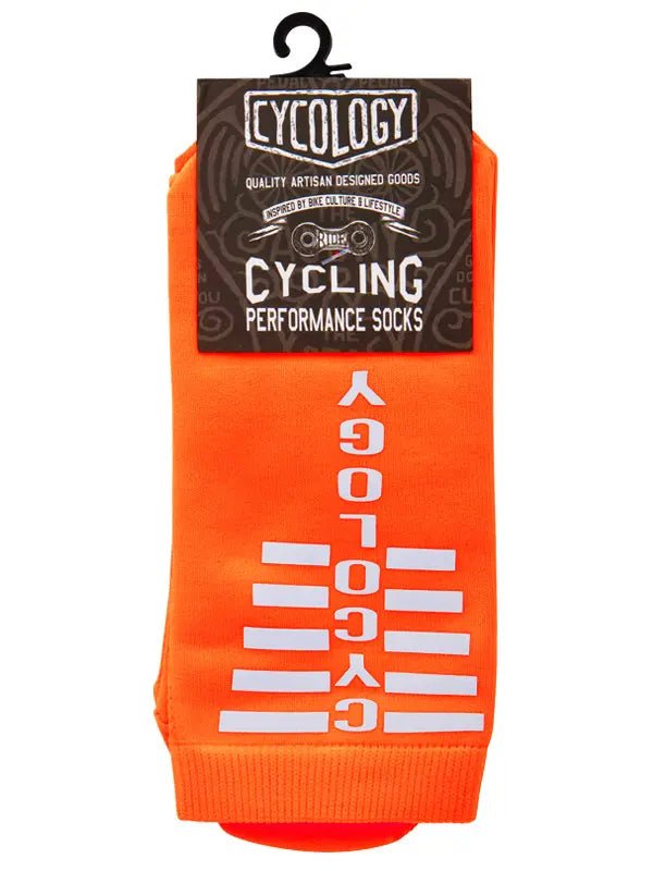 Cycology Orange Reflective Logo Cycling Socks - Cycology Clothing Europe