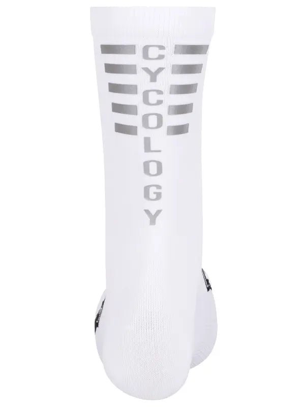 Cycology White Reflective Logo Cycling Socks - Cycology Clothing Europe