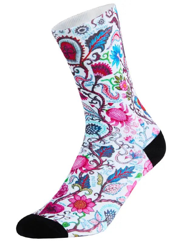 Secret Garden White Cycling Socks - Cycology Clothing Europe