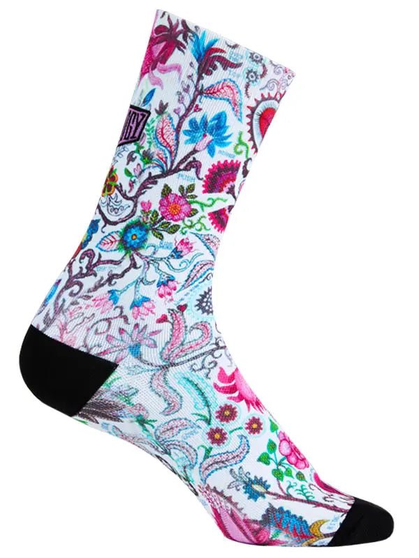 Secret Garden White Cycling Socks - Cycology Clothing Europe