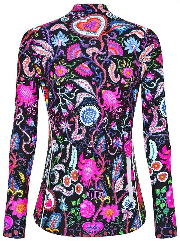 Secret Garden Women's Long Sleeve Jersey - Black - Cycology Clothing Europe